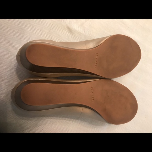 Cole Haan Soft Gold Metallic Elsie Cap Toe Wedge all Size 7 1/2 C - Picture 9 of 11